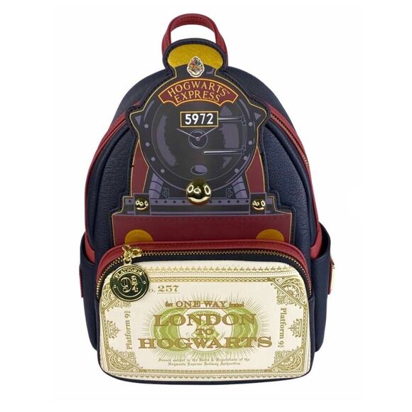Loungefly Harry Potter Hogwarts Express Mini Backpack NWT - Picture 1 of 4